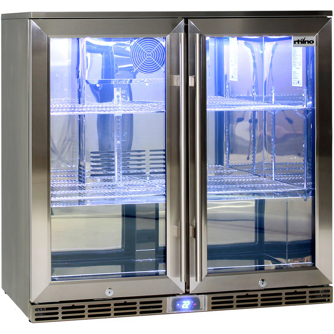 Alfresco Glass Twin Door Bar Refrigerator With Outdoor IP24 Rating with LOW E Glass - Model GSP2H-SS - Image 3