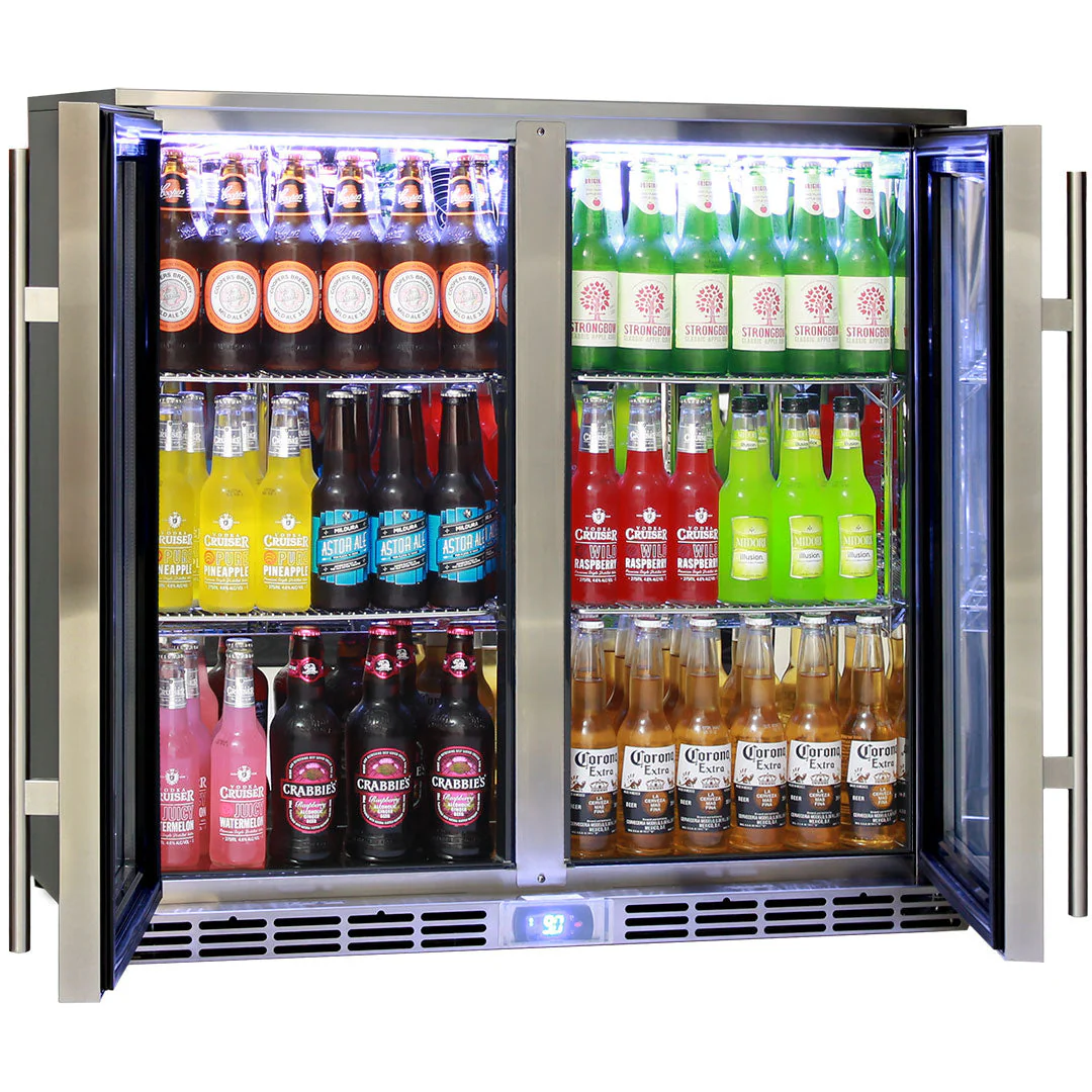 Alfresco Glass Twin Door Bar Refrigerator With Outdoor IP24 Rating with LOW E Glass - Model GSP2H-SS - Image 4