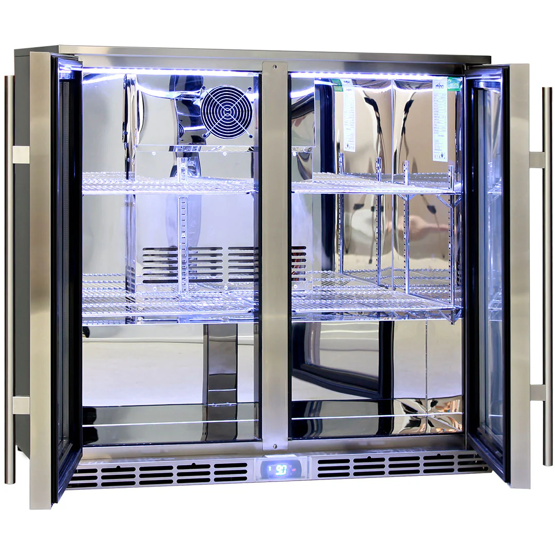 Alfresco Glass Twin Door Bar Refrigerator With Outdoor IP24 Rating with LOW E Glass - Model GSP2H-SS - Image 5