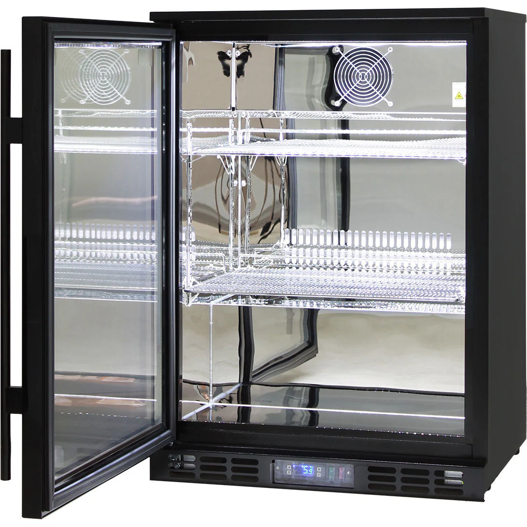 Black Commercial Glass 1 Door Quiet Running Bar Fridge With Energy Efficient Parts And Operation - Model SG1L-B - Image 3