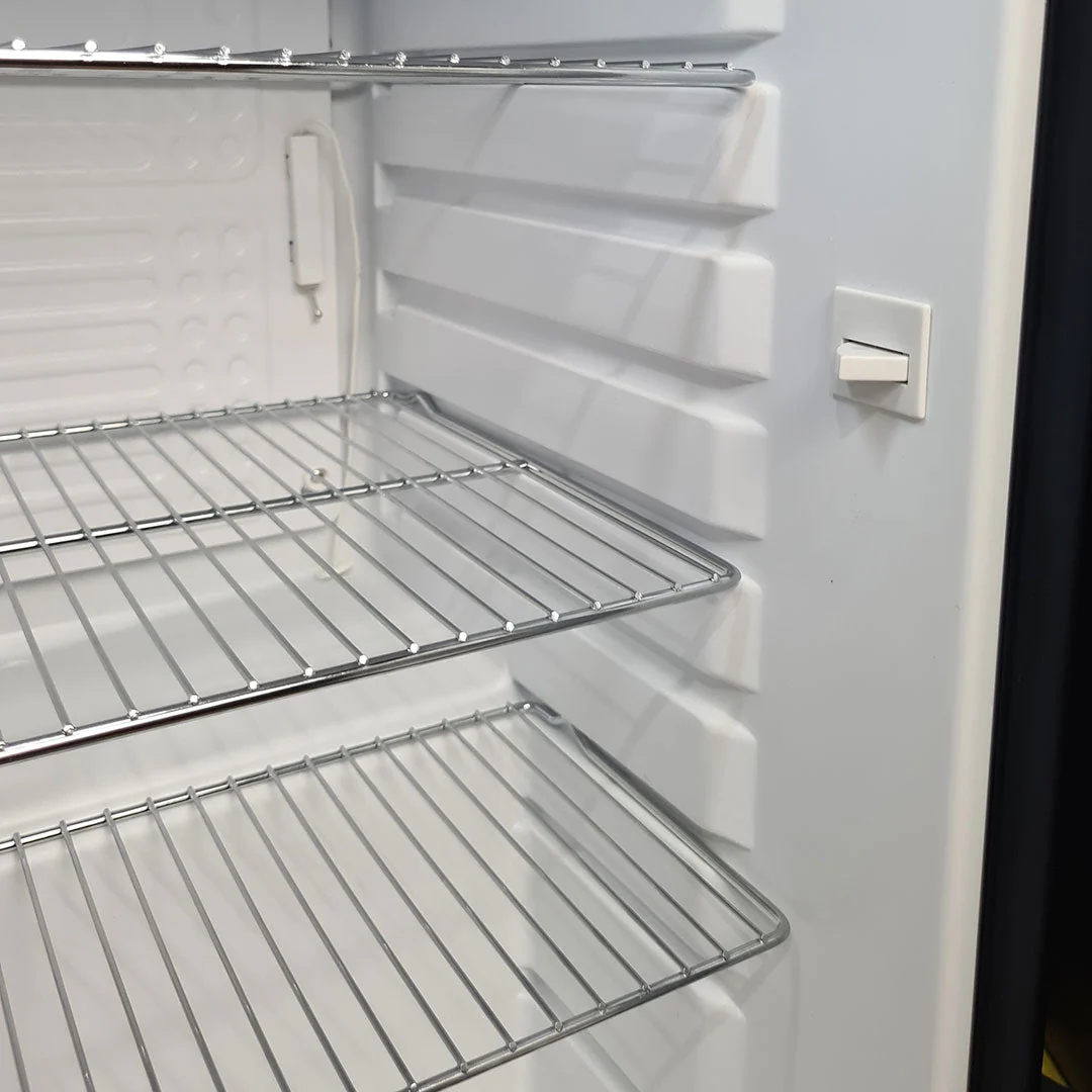 Black Rounded Quiet Running Energy Efficient Mini Bar Fridge - Model HUS-RND70B - Image 3