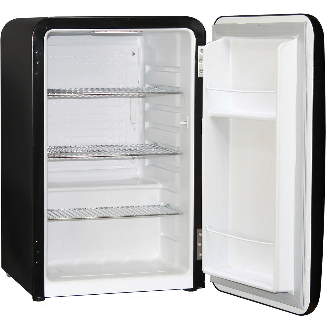 Black Rounded Quiet Running Energy Efficient Mini Bar Fridge - Model HUS-RND70B - Image 6