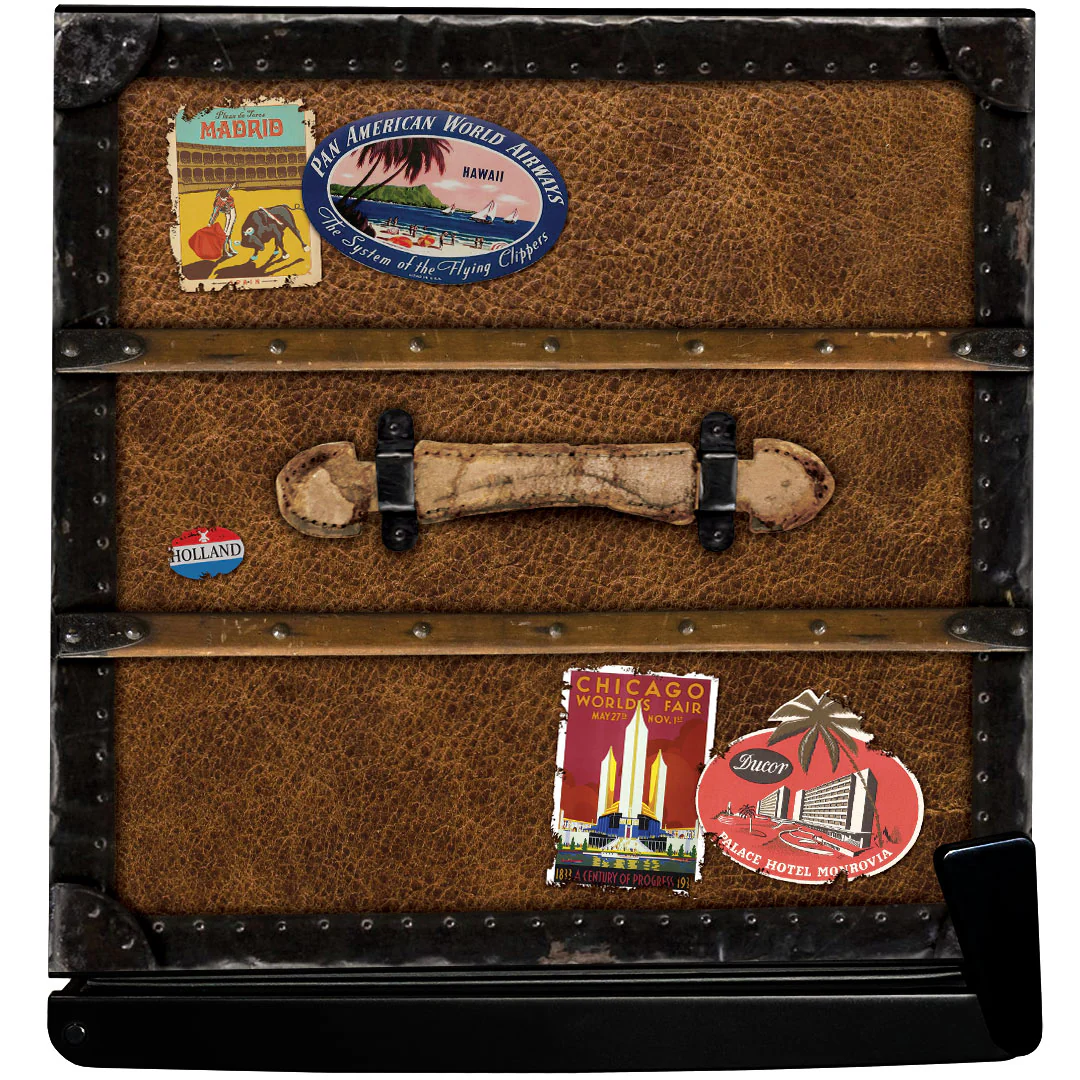 Funky Luggage Case Design Vintage Mini Bar Fridge With Handle And Opener - Add Your Own Initials - Model BC46B-TRAVEL - Image 10