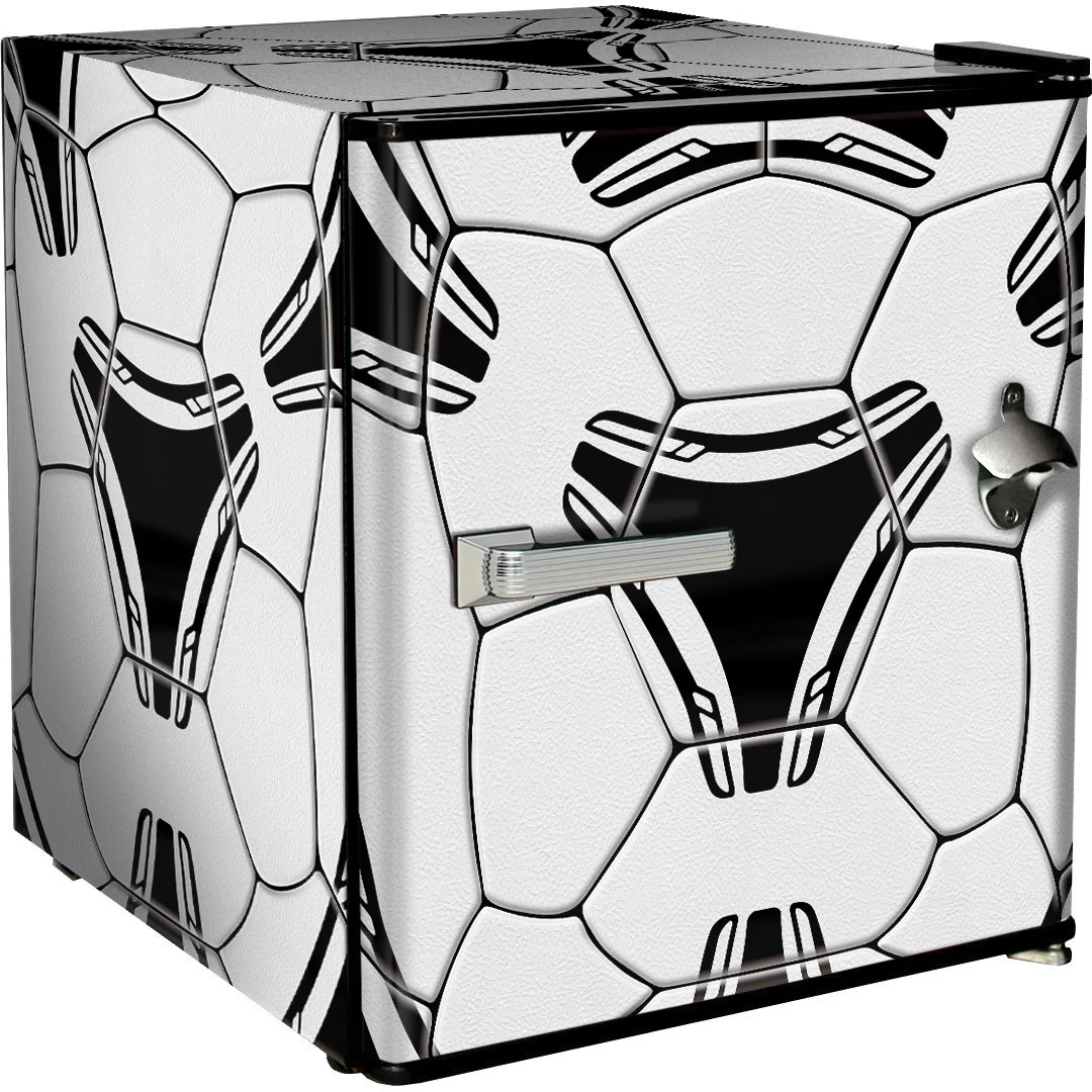 Funky Soccer Ball Football Design Mini Bar Fridge With Handle And Opener - Add Your Name - Model BC46B-SOCCER - Image 3