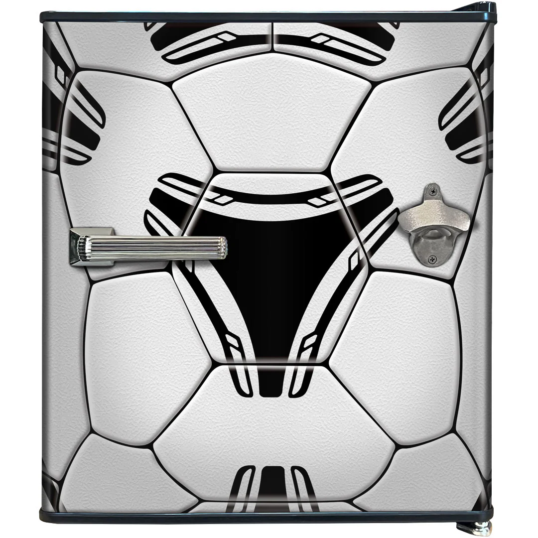 Funky Soccer Ball Football Design Mini Bar Fridge With Handle And Opener - Add Your Name - Model BC46B-SOCCER - Image 4
