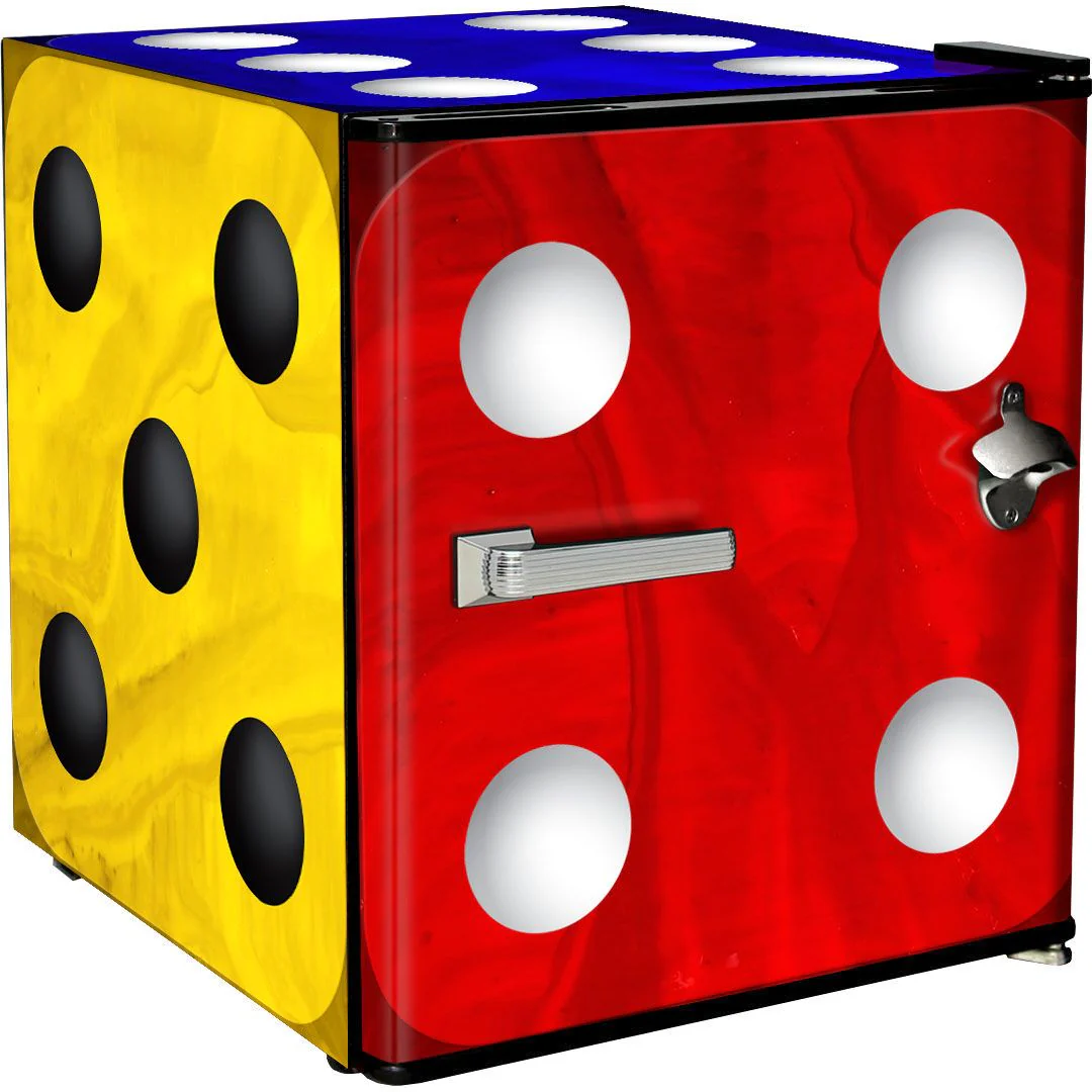 Retro Dice Design Mini Bar Fridge - A Great Gift Idea - ModelBC46B-DICE - Image 5