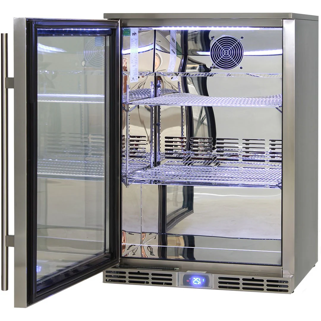 Rhino Alfresco Bar Fridge Glass Door Outdoor Rated 129L - Model GSP1HL-840-SS - Image 4