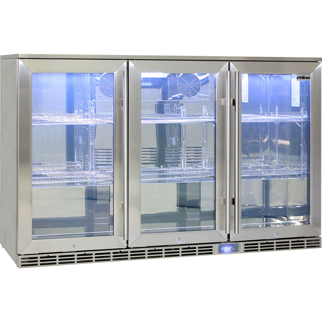 Rhino Glass 3 Door Alfresco Outdoor Bar Fridge All Stainless Energy Efficient Alfresco 330L - Model GSP3H-SS - Image 3