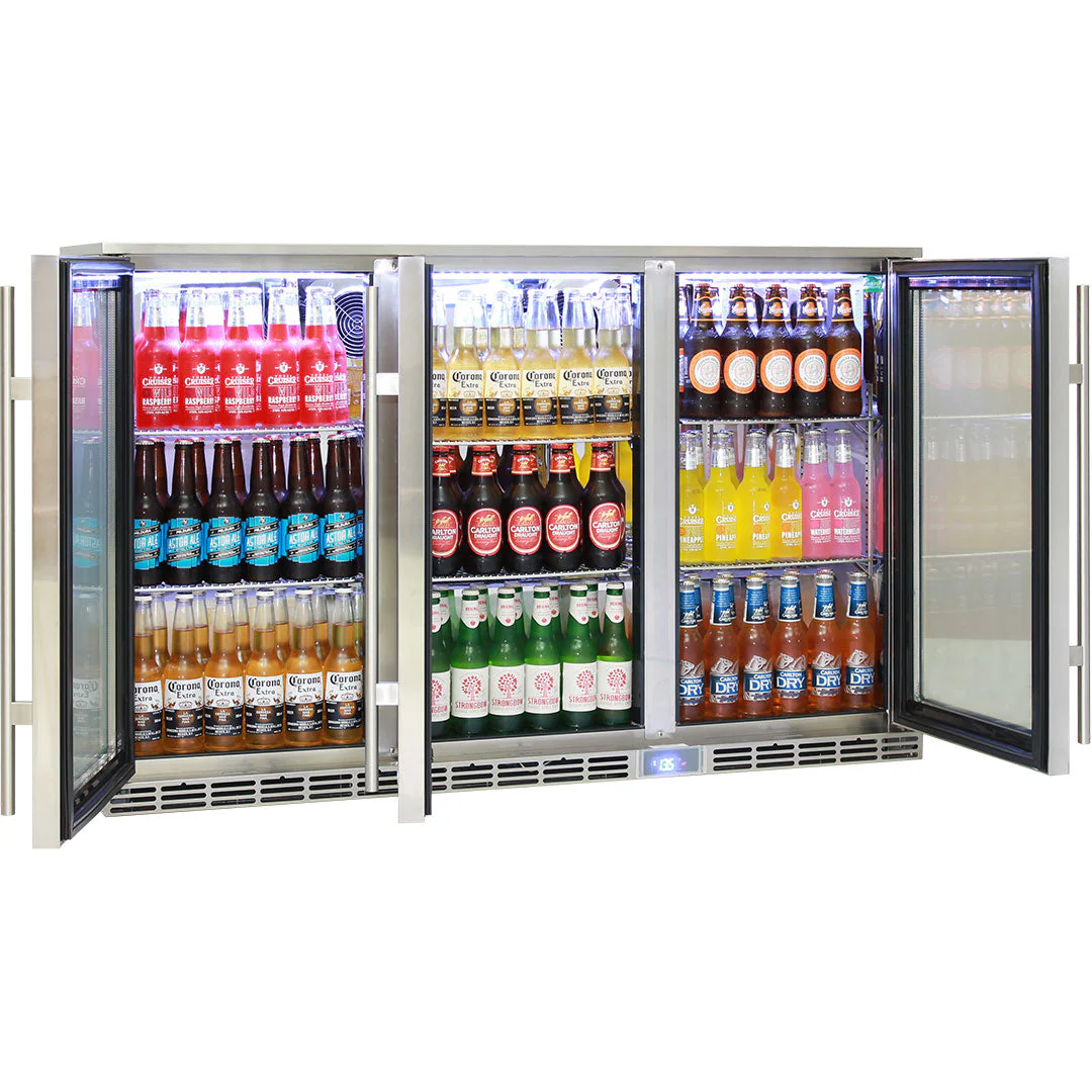 Rhino Glass 3 Door Alfresco Outdoor Bar Fridge All Stainless Energy Efficient Alfresco 330L - Model GSP3H-SS - Image 4