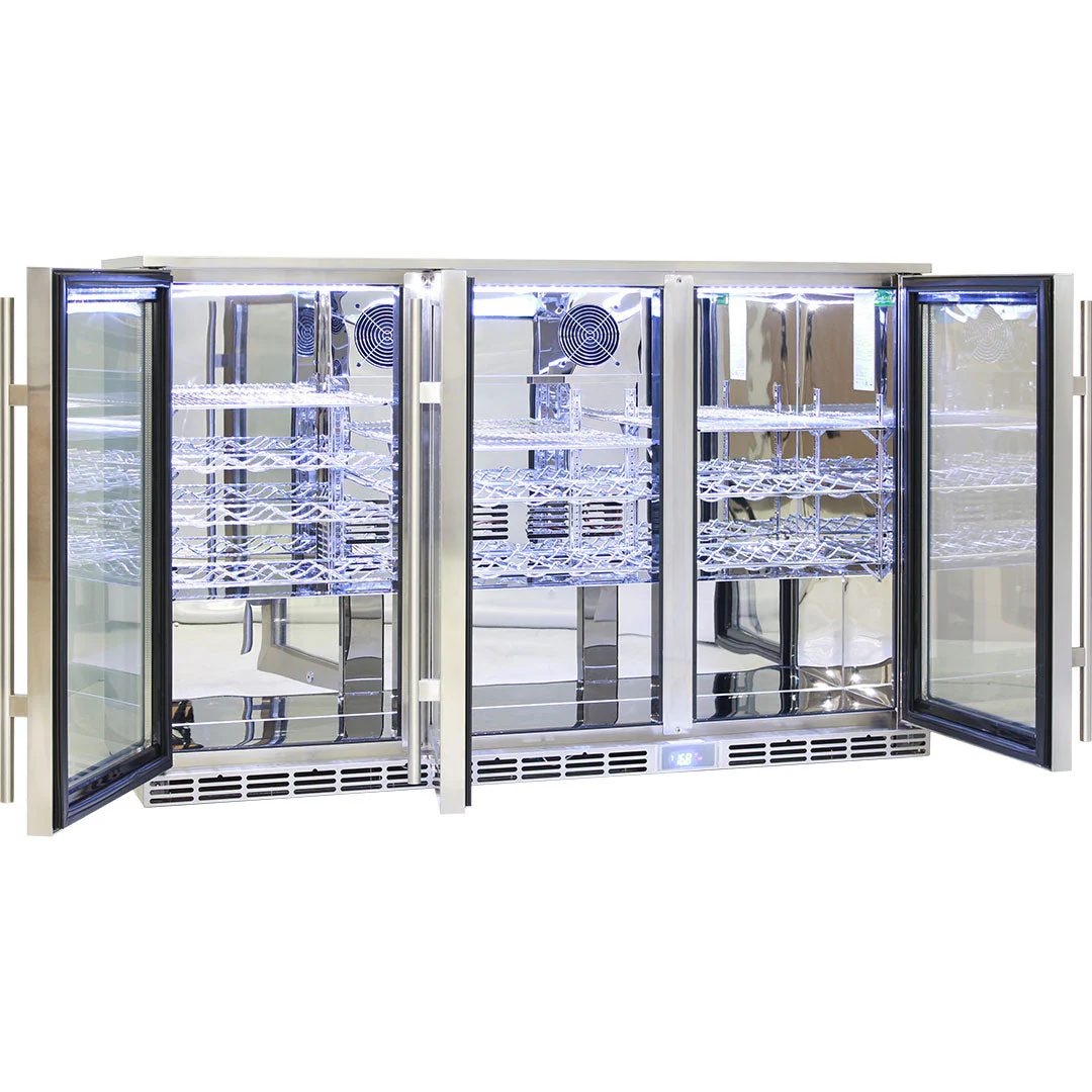 Rhino Glass 3 Door Alfresco Outdoor Bar Fridge All Stainless Energy Efficient Alfresco 330L - Model GSP3H-SS - Image 5