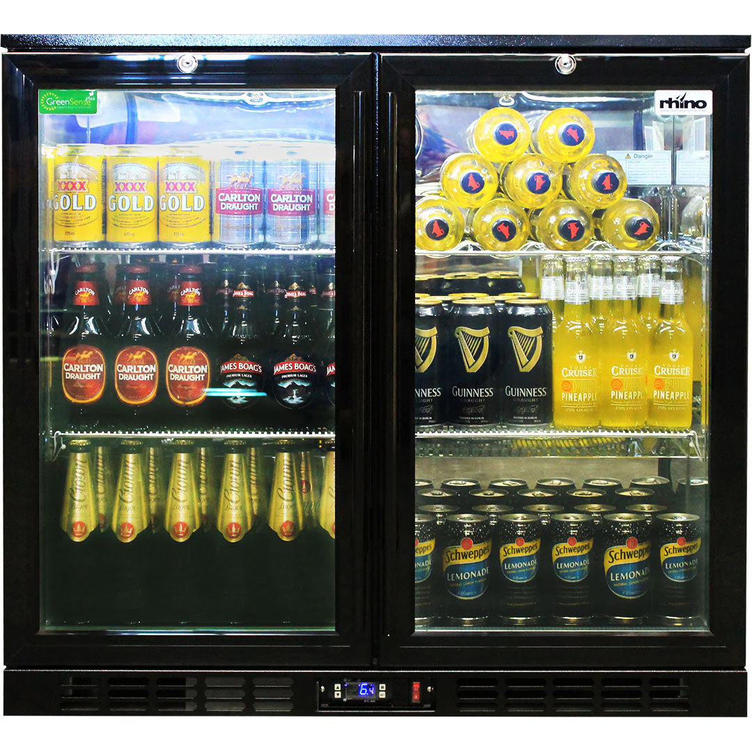 Rhino Night Club Quiet Running Commercial Multi Light Colored Black 2 Door Bar Fridge - Model SG2H-NC - Image 6