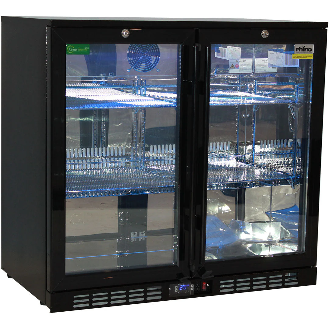 Rhino Night Club Quiet Running Commercial Multi Light Colored Black 2 Door Bar Fridge - Model SG2H-NC - Image 7