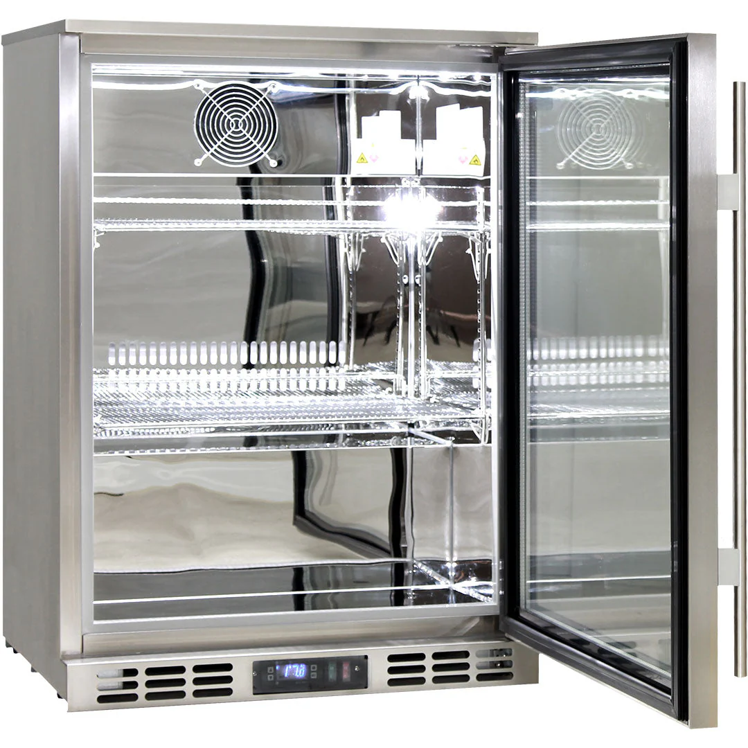 Rhino Stainless Steel 1 Heated Glass Door Quiet Running Bar Fridge With Brand Parts And Low Energy Consumption - Model SG1R-HD - Image 4