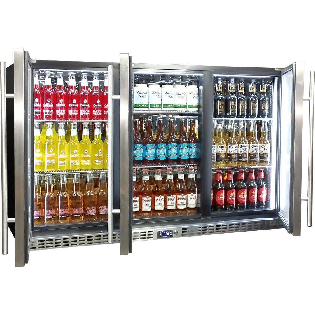 Schmick 3 Door Quiet Running Solid Stainless Steel Door Bar Fridge - Model  SK386-SD - Image 7