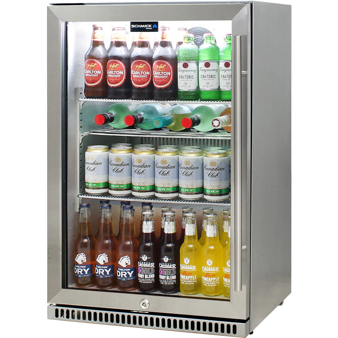 Schmick 304 Stainless Steel Bar Fridge Tropical Rated With Heated Glass and Triple Glazing - Model SK118L-SS - Image 4