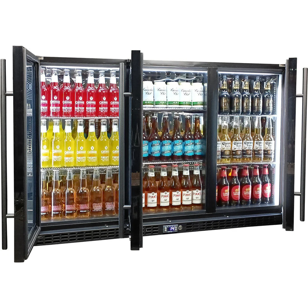 Schmick Black 3 Door Quiet Running Heated Glass Door Bar Fridge - Model SK386-B-HD - Image 7