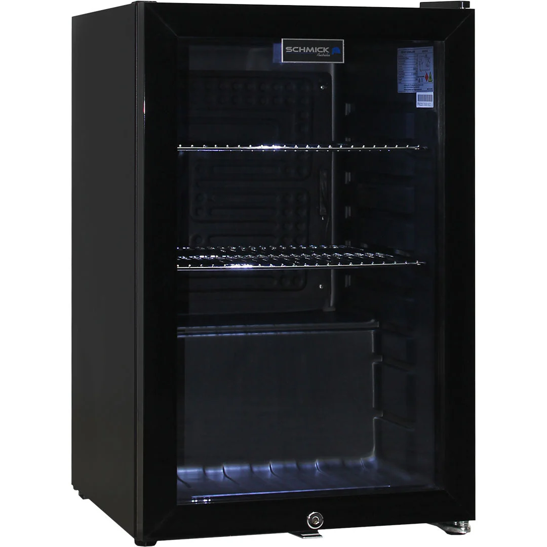 AAA Schmick Black Tropical Double Glazed Glass Door Bar Fridge - Model HUS-SC70-B - Image 3