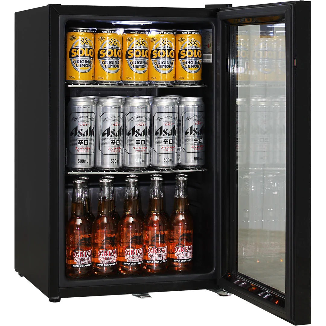AAA Schmick Black Tropical Double Glazed Glass Door Bar Fridge - Model HUS-SC70-B - Image 4