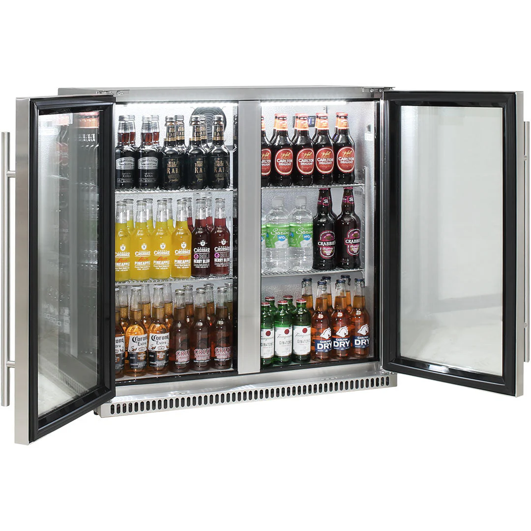 Schmick Stainless Bar Fridge 2 Door With Heated Glass and Triple Glazing - Model SK190-SS - Image 3