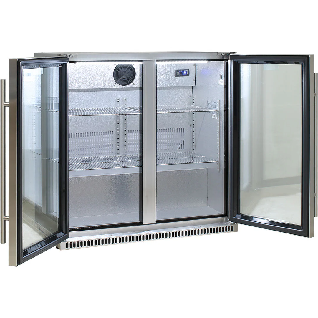 Schmick Stainless Bar Fridge 2 Door With Heated Glass and Triple Glazing - Model SK190-SS - Image 4