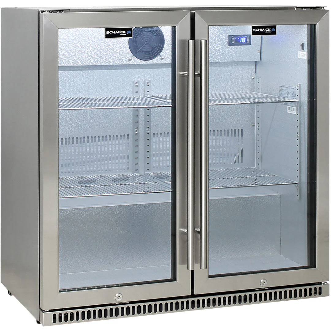 Schmick Stainless Bar Fridge 2 Door With Heated Glass and Triple Glazing - Model SK190-SS - Image 5