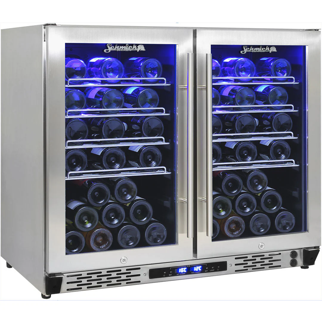 Schmick Twin Zone Beer And Wine Bar Fridge - Model JC190-GG - Image 4