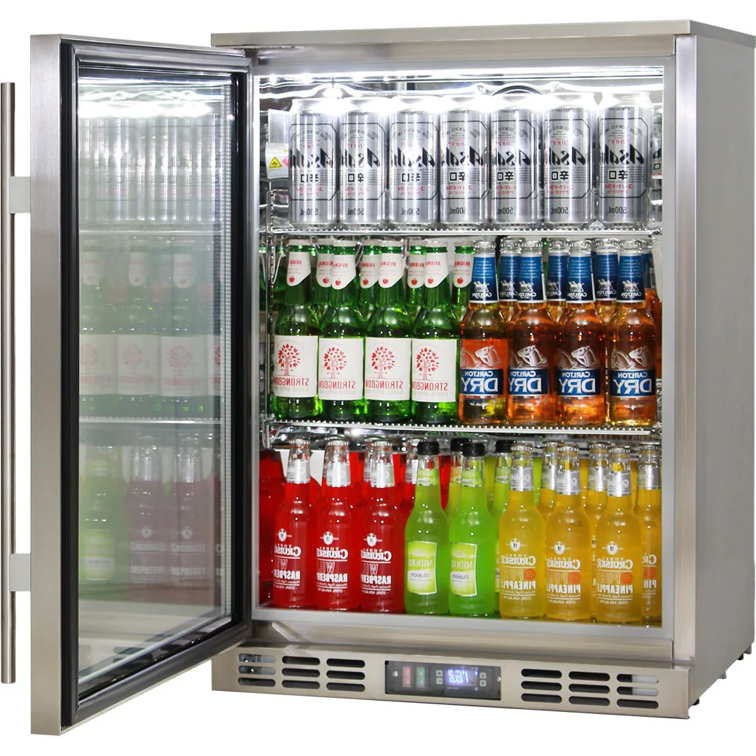 Rhino Stainless Steel 1 Heated Glass Door Quiet Running Bar Fridge With Low Energy Consumption - Left Hinged - Model SG1L-HD - Image 4