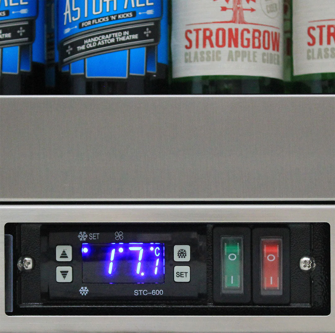 Rhino Stainless Steel 1 Heated Glass Door Quiet Running Bar Fridge With Low Energy Consumption - Left Hinged - Model SG1L-HD - Image 7